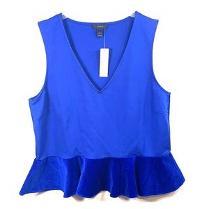 JCrew Velvet Hem Peplum Top